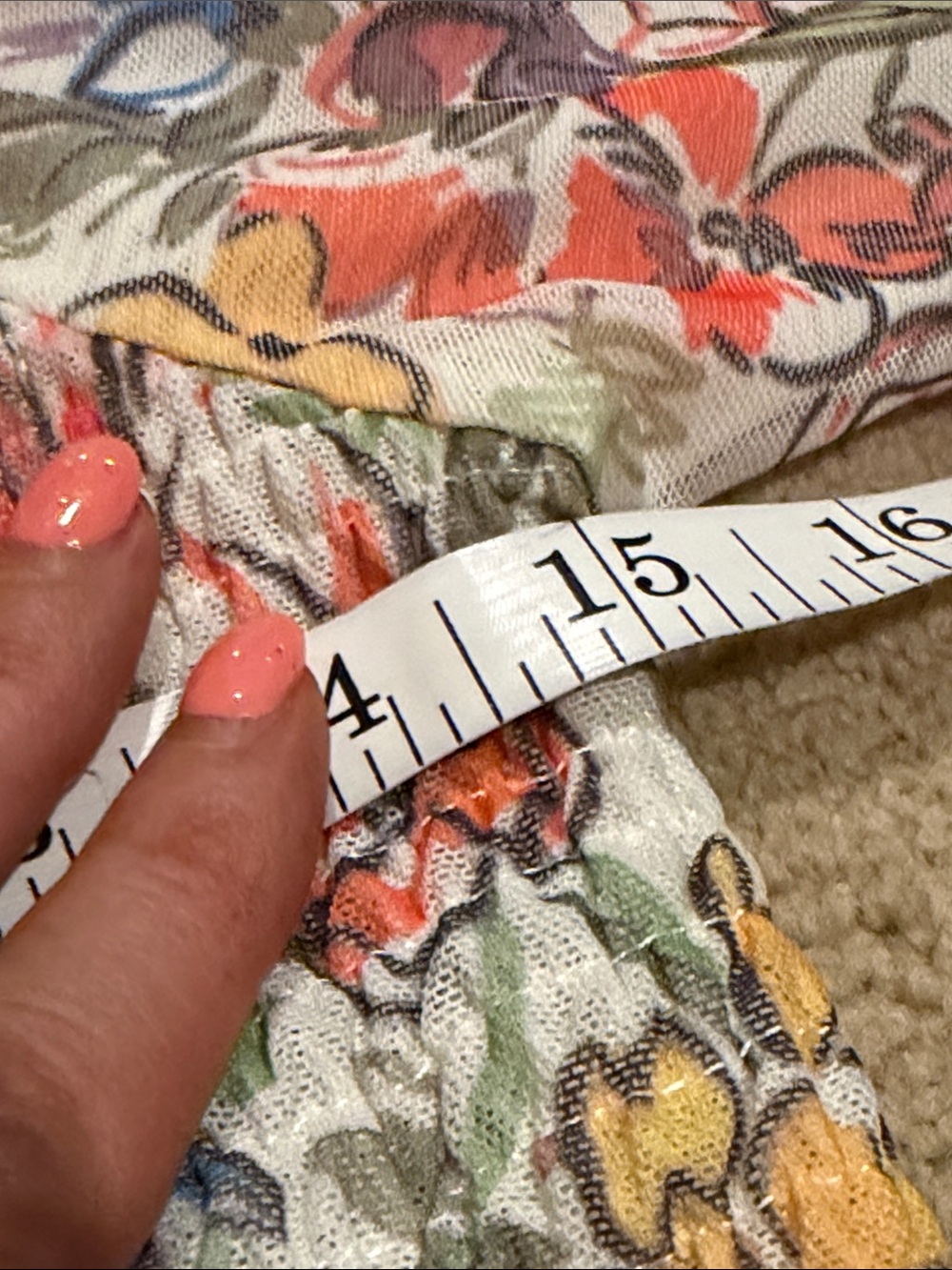 Anthropologie Multicolor Smocked Floral Puff-Sleeve Crop Top - Picture 5 of 6